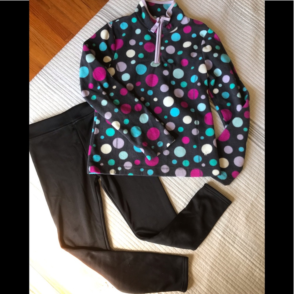 Girls fleece pullover and lined leggings